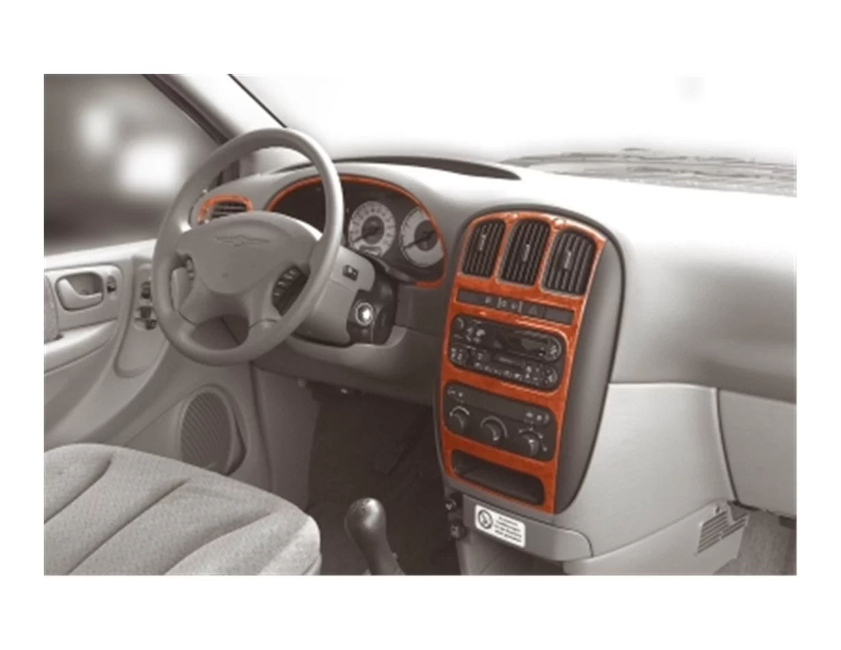 Chrysler Voyager 03.01-09.07 Kit de garniture de tableau de bord intérieur 3D Dash Trim Dekor 7-Parts - 1