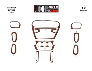 Citroen Elys?e 01.2010 3D Interior Custom Dash Trim Kit 12-Parts