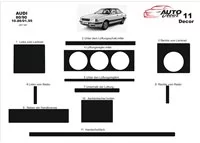 Audi 80 90 B4 10.86-01.95 Kit de garnitures intérieures de tableau de bord 3D Dash Trim Dekor 11-Parts - 2 Audi 80 90 B4 10.86-01.95 Kit de garnitures intérieures de tableau de bord 3D Dash Trim Dekor 11-Parts - 2