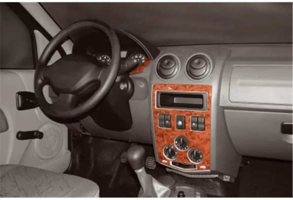 Dacia Logan 04.05-09.09 Kit de garniture de tableau de bord intérieur 3D Dash Trim Dekor 20-Parts - 1 Dacia Logan 04.05-09.09 Kit de garniture de tableau de bord intérieur 3D Dash Trim Dekor 20-Parts - 1