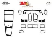 Daewoo Cielo-Nexia 02.95-05.97 Kit de garniture de tableau de bord intérieur 3D Dash Trim Dekor 16 pièces - 2 Daewoo Cielo-Nexia 02.95-05.97 Kit de garniture de tableau de bord intérieur 3D Dash Trim Dekor 16 pièces - 2