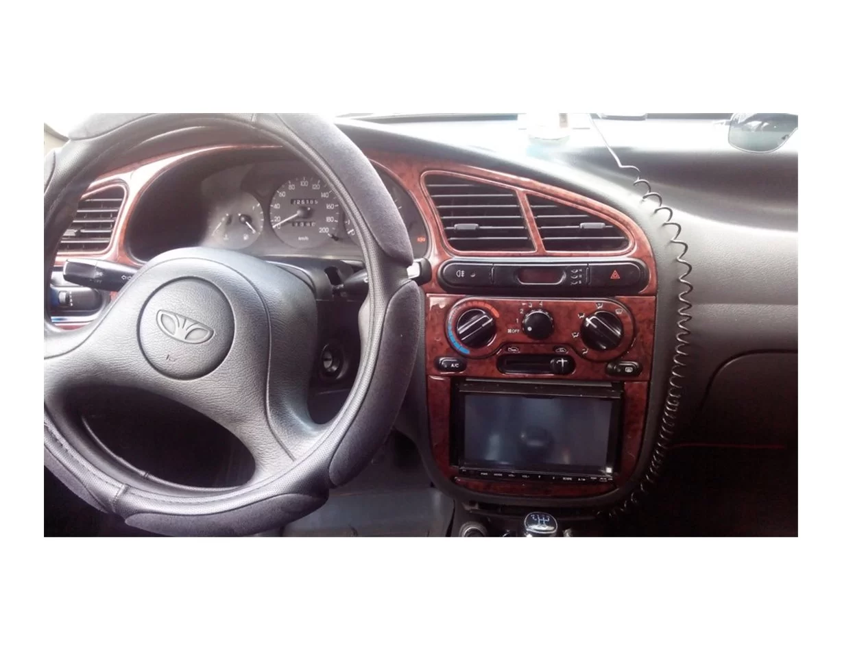 Daewoo Lanos 05.1997 Kit de garniture de tableau de bord intérieur 3D Dash Trim Dekor 11-Parts - 1