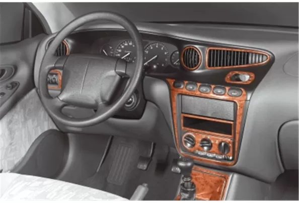 Daewoo Leganza 09.1997 Kit de garniture de tableau de bord intérieur 3D Dash Trim Dekor 18-Parts - 1 Daewoo Leganza 09.1997 Kit de garniture de tableau de bord intérieur 3D Dash Trim Dekor 18-Parts - 1
