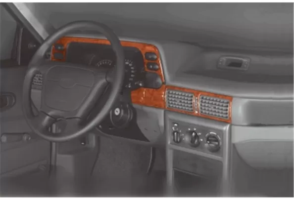 Daewoo Nexia 02.95-05.97 Kit de garniture de tableau de bord intérieur 3D Dash Trim Dekor 12 pièces - 1 Daewoo Nexia 02.95-05.97 Kit de garniture de tableau de bord intérieur 3D Dash Trim Dekor 12 pièces - 1