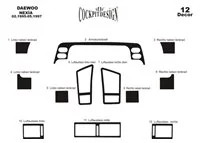 Daewoo Nexia 02.95-05.97 Kit de garniture de tableau de bord intérieur 3D Dash Trim Dekor 12 pièces - 2 Daewoo Nexia 02.95-05.97 Kit de garniture de tableau de bord intérieur 3D Dash Trim Dekor 12 pièces - 2